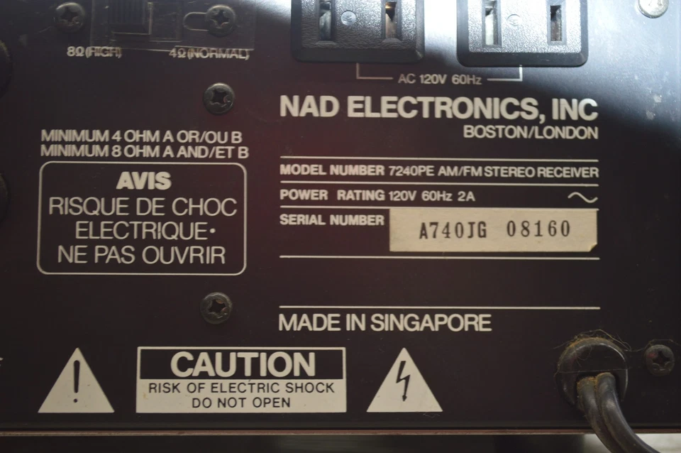 NAD 7240PE Power Envelope Stereo AM FM Receiver Amplifier - Image 4 of 4