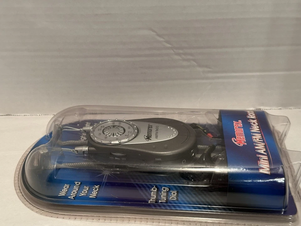 Memorex Mini AM/FM Neck Radio W/Lightweight Earphones Neck Strap & Belt Clip - Image 3 of 4