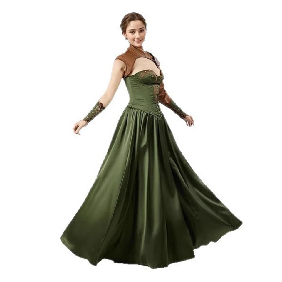 EN STOCK Disfraz Vikingo Conjunto Completo Cintura Retro Vestido Falda Larga Halloween Unisex Foto 4 de 4