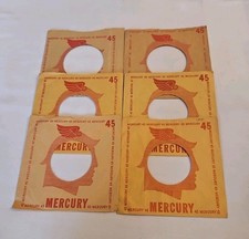 45 RPM 7" RECORD SLEEVES CO. SLEEVE 6 PACK SEE PHOTOS Mercury Records SLV337 