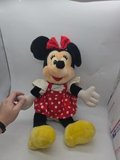 Vintage Disneyland Disney Large Minnie Mouse Red Polka Dress Plush Doll 20" 1980