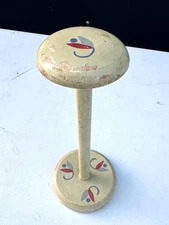 Vintage Wood hat stand table top display general store Old Hang Paint Germany