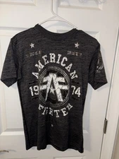 American Fighter T Shirt Men's Size Small Tee Gray Short Sleeve