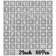 66 Pcs Alphabet  Number Stencil Kit for Creative DIY Painting Projects Art