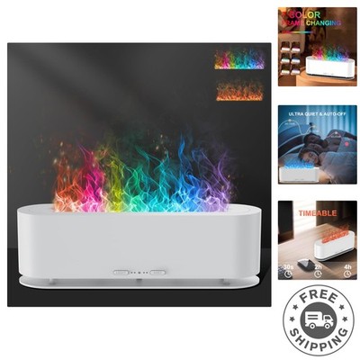 2025 Upgraded Ultra-Quiet Flame Fire Diffuser, 7 Colors Aromatherapy Beauty
