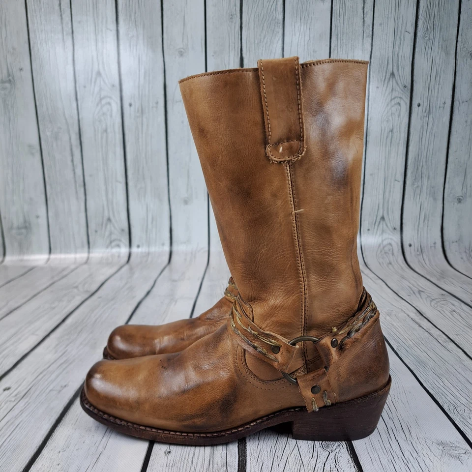 Bed Stu Harness Ankle Boot Size 7 Brown Leather Cobbler Series Side Zip Up - Image 4 of 4