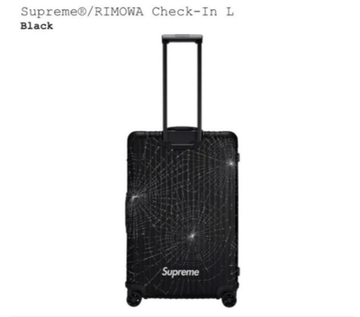 新品 SUPREME RIMOWA 86L Rimowa Supreme Check-In L 86L Black 4-wheels Carry Case Suitcase