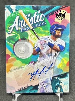 2022 Panini Diamond Kings Yordan Alvarez Player Used Button Autograph Purple /10