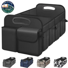 Organizador de maletero de coche de gran capacidad, impermeable (negro)