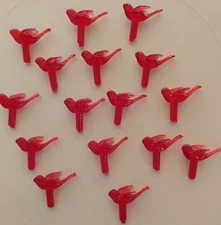 100 Small Red Bird / Dove For Ceramic Christmas tree