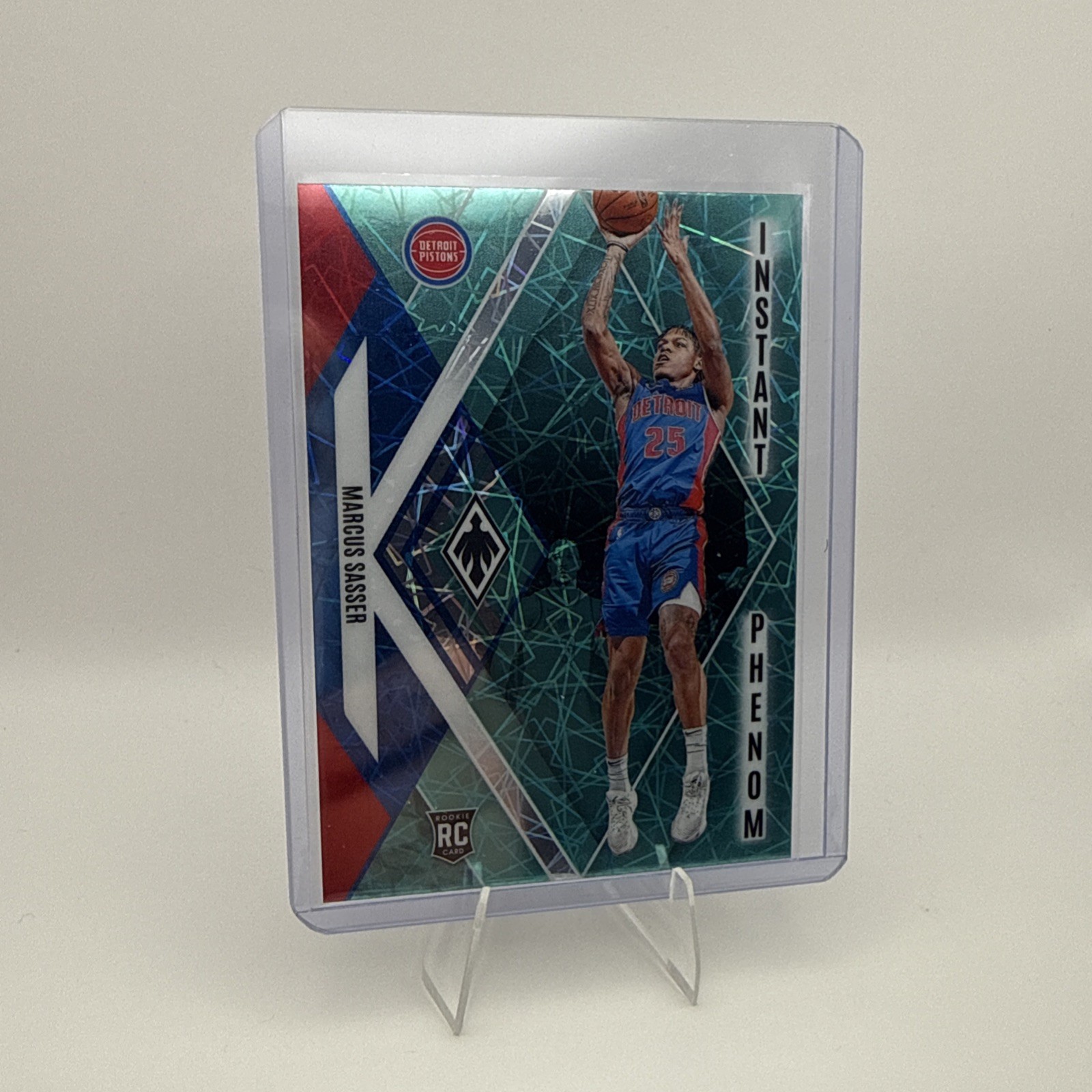 2023-24 Panini Phoenix #18 Marcus Sasser Instant Phenom Phoenix Teal Lazer RC
