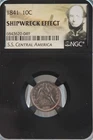 SS Central America; 1841 Seated Liberty Dime, NGC Certified Shipwreck Coin
