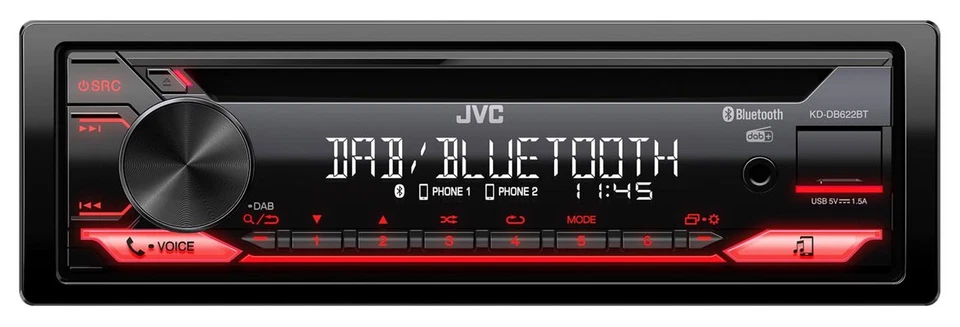 JVC CD DAB USB Bluetooth MP3 Autoradio für Smart ForFour 454 ForTwo 451 ISO - Bild 2 von 4