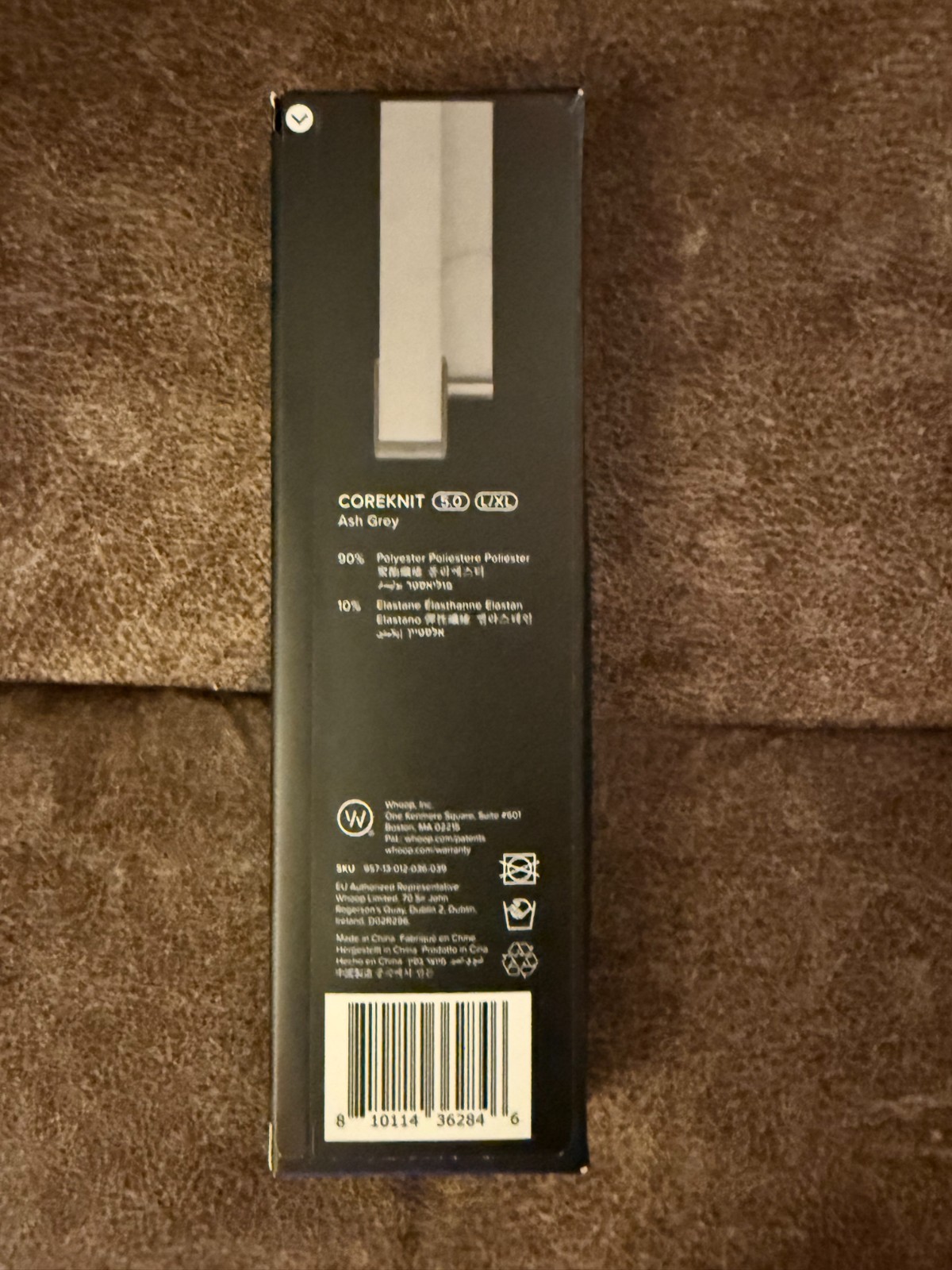 Whoop 5.0 Coreknit Ash Grey bicep band strap