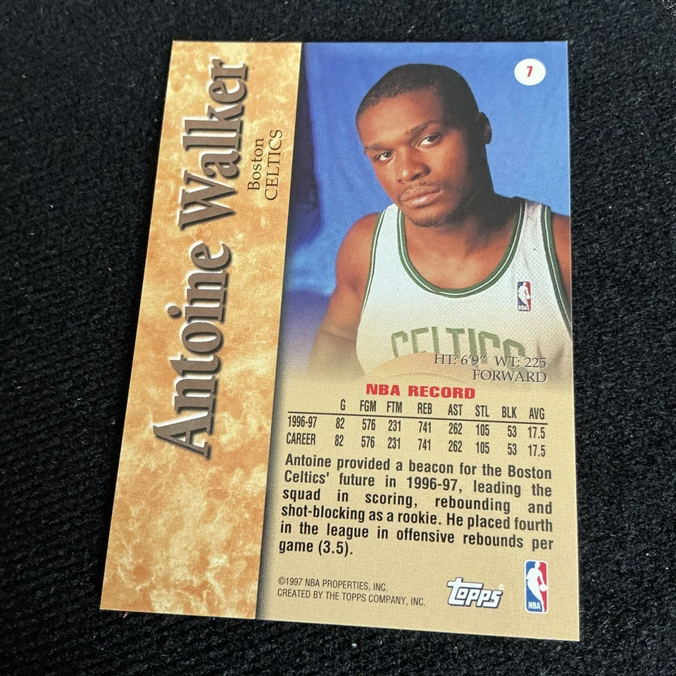 Topps Antoine Walker 1997-98 certificado automático #7 Celtics Foto 2 de 2