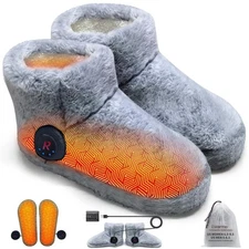 Foot Warmer for Cold Feet, Rechargeable Heated Slippers Women, Graphene Elect...