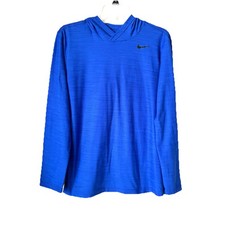 NIKE Men  s Dri Fit Sz S Blue Lightweight Hooded Top Long Sleeve Polyester
