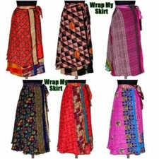 Indian 10 PC Silk Skirt Floral Printed Long Skirts Women Floral Boho