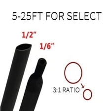 3:1 Marine Heat Shrink Tubing Black Wire Protection Kit Adhesive Glue Lined US
