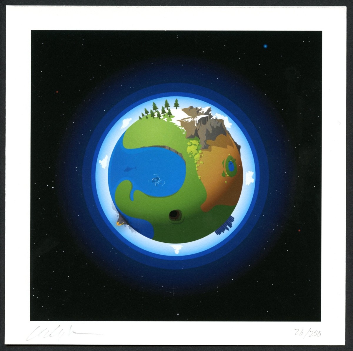 Earth Mini Art Print Signed & Numbered Silkscreen | eBay