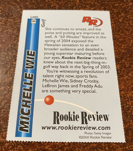 2004 Michelle Wie Rookie Review Golf Card #96 ( Up and Coming 14 year old ) - Picture 2 of 2