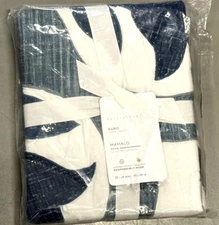 Pottery Barn Mahalo Hawaiian Tropical Coastal Cotton Applique Euro Sham, Blue