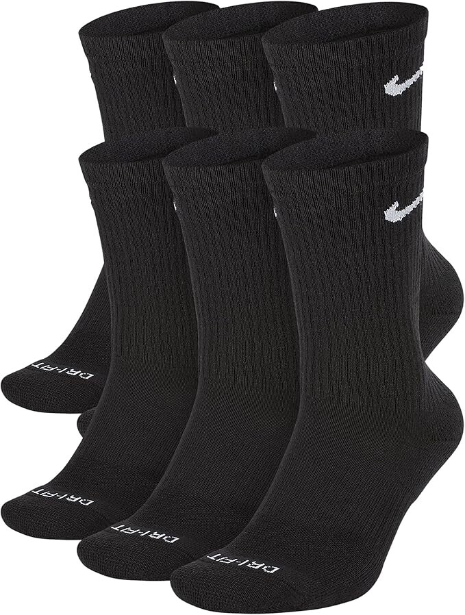 Nike Everyday Plus Cushion Drifit Unisex Crew Socks (3-Pack) SX6888-010 Size L