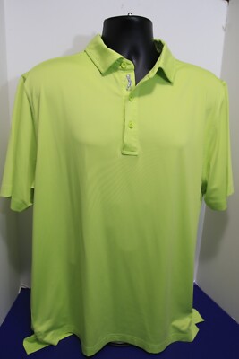 Bobby Jones Golf Polo Shirt Men's Size Large Neon Polyester and Spandex