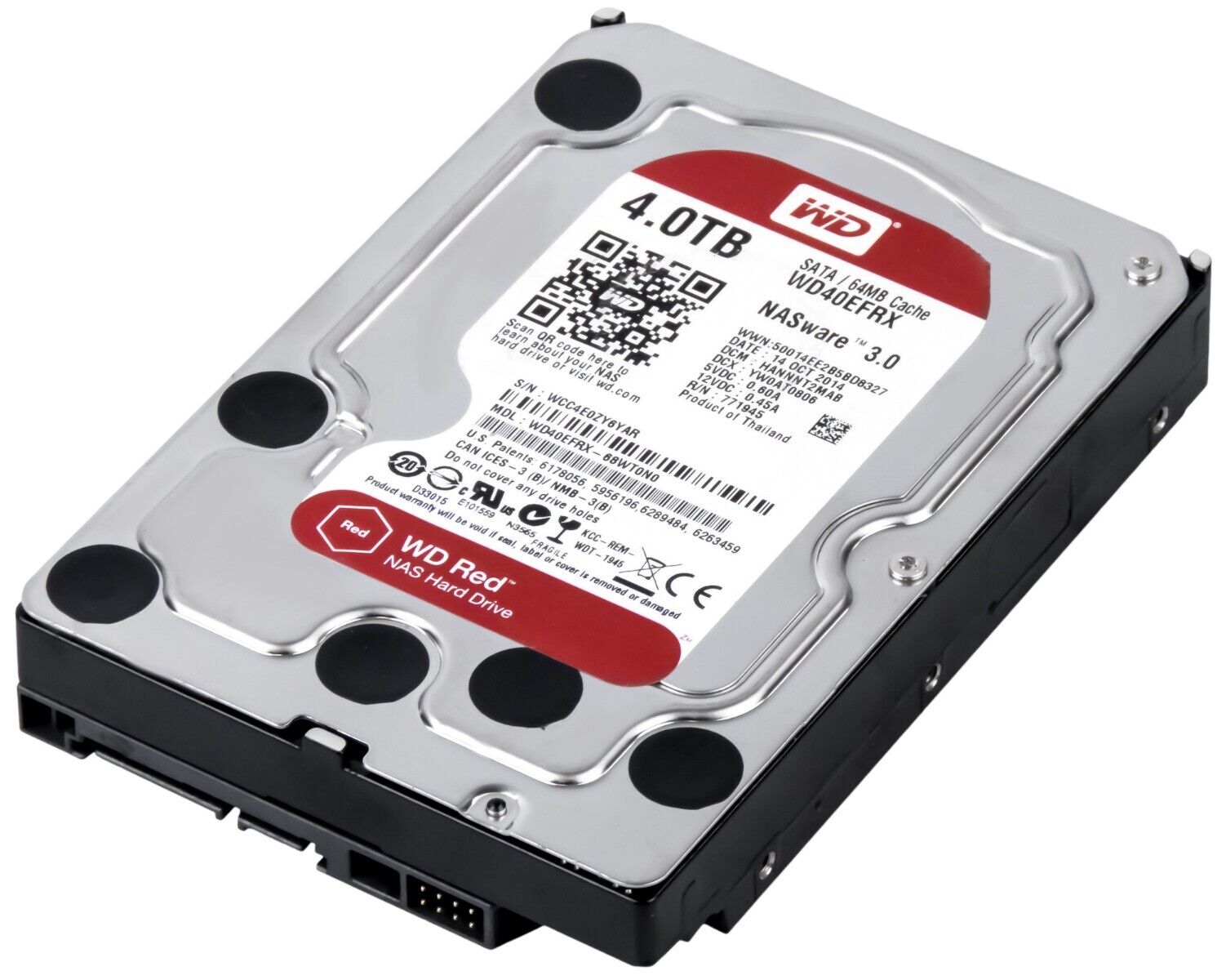 kom videre Vent et øjeblik ego WD RED 4TB 5.4K 64MB SATA III 3.5'' WD40EFRX NASware 3.0 718037810058 | eBay