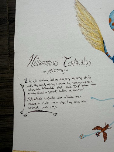 Whimsical Art “Heliuminicus Tentacalus” by Backus – Signed, 2015 - Picture 3 of 5