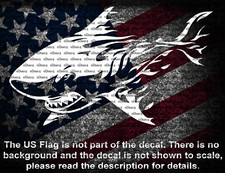 Flaming Great White Shark Car Truck Van Window Vinyl Decal US Made And Sold