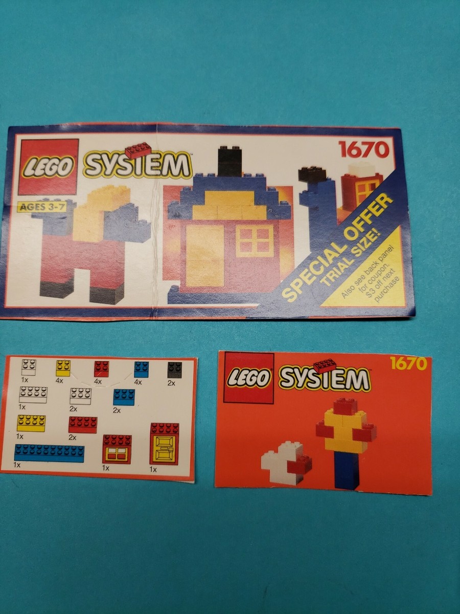 Lego Set 1670 Basic Building Set Trial Size Complete Instructions