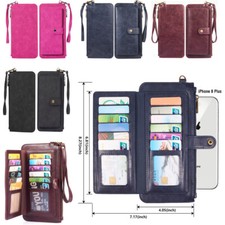 Women Clutch Leather Zipper RFID Wallet Long Card Holder Phone Bag Case Purse US