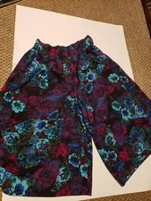 vtg 80s Women's 3/4 Length wide leg Floral Culottes Size large