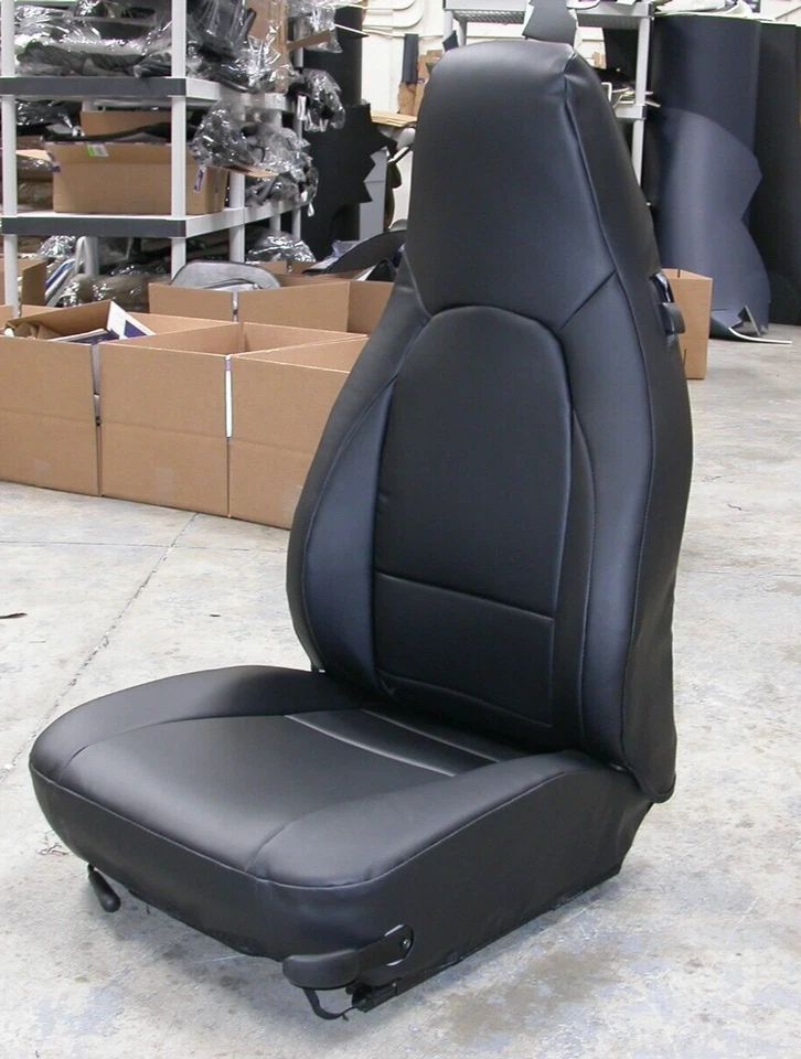 for PORSCHE 911 928 944 968 IGGEE S.LEATHER CUSTOM MADE FIT SEAT COVERS BLACK - Image 2 of 4