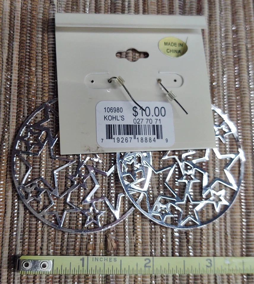 Pendientes, Colgantes, Lote de 4: SO Marca: Estrellas, Mudd: Gota Ovalada, Nuevo Kohl's Foto 2 de 4