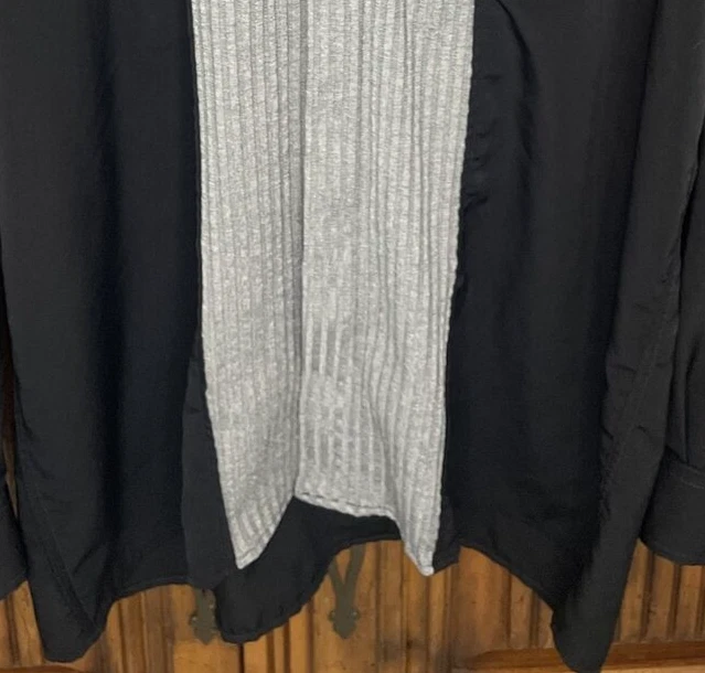 Mondo Bazaar Mens Shirt Large Black Gray Button Vintage Retro Unique Buckle - Image 3 of 4