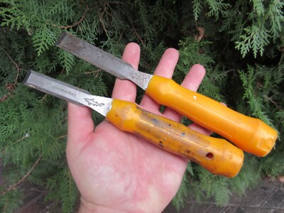 VTG OLD TWO SWEDEN ERIK ANTON BERG ESKILSTUNA WOODWORKING CARPENTER CHISEL TOOL