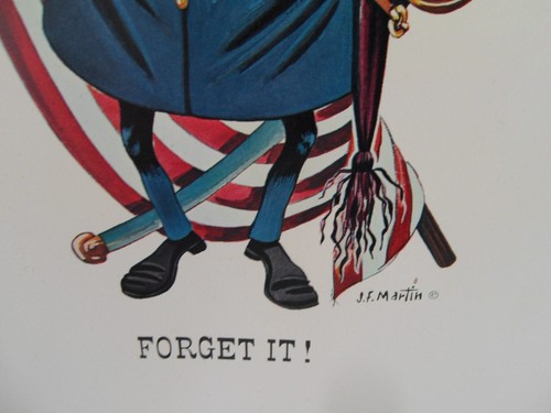 James F Martin Civil War 11"X14" Prints "Forget It" & "Forget Hell" Vtg 1958 &61 - Foto 6 di 22