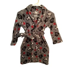 Star Wars Kids Boys Size Small Plush Robe Gray Darth Vader Storm Troopers White
