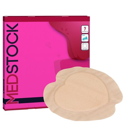MEDSTOCK Silicone Foam Sacrum Dressing with Border - 9'' x 9'' (Box of 5)