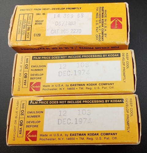 3 Vintage NOS Kodak Film 2-CX 620 Kodacolor-X, 1-Kodacolor II Exp 1974 & 1983 - Picture 3 of 3