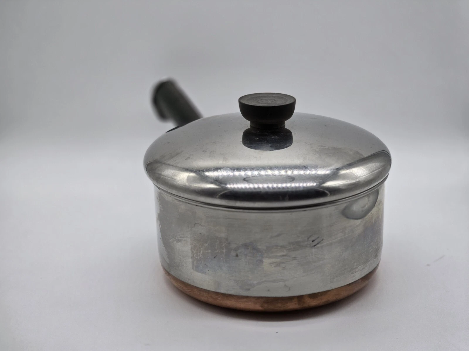 Vintage Revere Ware 2 Qt Sauce Pan Pot W/Lid 1801 Copper Clad Bottom Rome NY USA