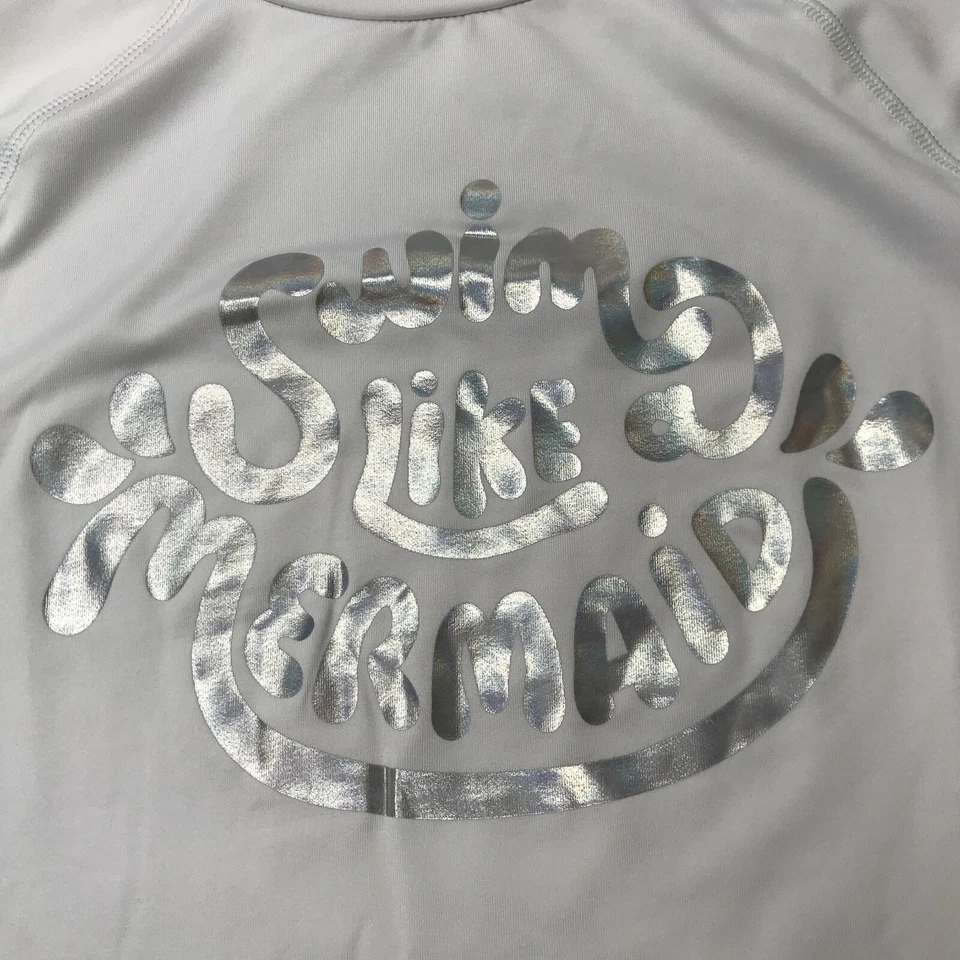 猫和杰克白色长袖防撞游泳衬衫银色像美人鱼一样游泳 XL — 第 4/4 张图片