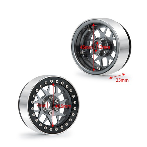 4PCS/SET Metal 1.9inch Beadlock Wheel Rims Fit for Axial SCX10 D90 TRX4 1:10 RC - Picture 10 of 12