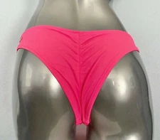 Victorias Secret Nwt VS Bright Pink Ruched Back Sexy Itsy Swim Bikini Bottom 
