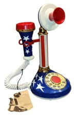 Deco-Tel USA Candlestick Telephone Stars & Stripes American Telecommunications