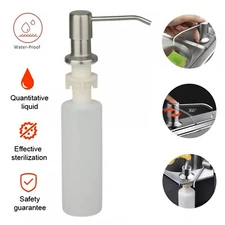 300ML Stainless Steel Soap Dispenser Kitchen Sink Hands Bath Liquid Pump Bottle