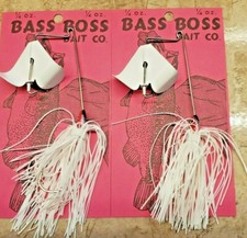 BUY TWO - 1/4 OZ BASS BOSS BUZZ BAITS WITH RED HEAD, WHITE BLADE & WHITESKIRT