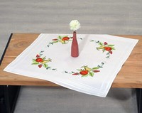 Stickpackung Obst Garten Tischdecke 80X80 Cm Plattstich Vorgezeichnet Stickset
